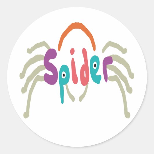 Spider Ronde Sticker (Voorkant)
