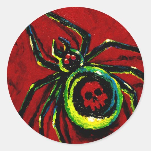 Spider Ronde Sticker (Voorkant)