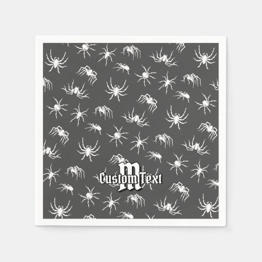 Spider Silhouettes Pattern Napkins Servet (Voorkant)