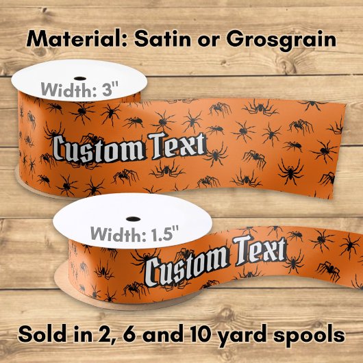 Spider Silhouettes Pattern Satin Ribbon Lint