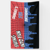 Spider Superheld Rood en Blauw Web Spandoek (Verticaal)