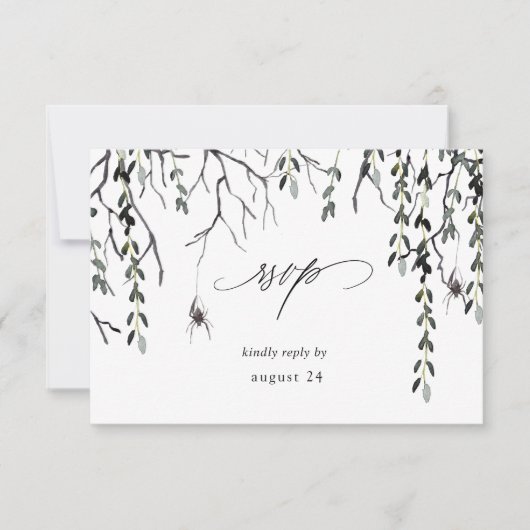 Spider & Twigs Halloween W Meal RSVP Wit (Voorkant)