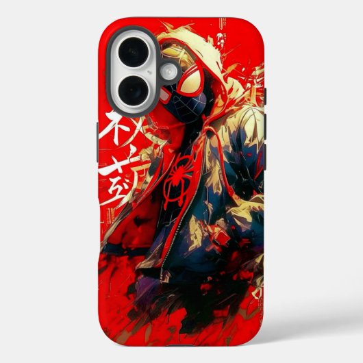 Spider-Verse Artistieke Anime Hoesje voor iPhone (Achterkant)
