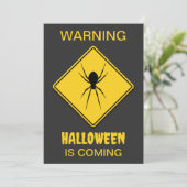Spider Warning Halloween Kaart (Staand voorkant)
