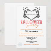 Spider Wave Skeleton Hand Zakelijk Halloween Party Kaart (Voorkant / Achterkant)