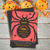 Spider Web 10th Birthday Spooky Halloween Party Kaart
