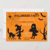 Spider Web Black Chat Halloween Invitation (Devant)