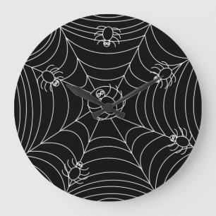 Spider Web Black Grote Klok