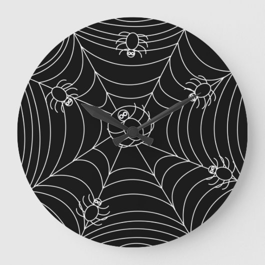 Spider Web Black Grote Klok (Voorkant)
