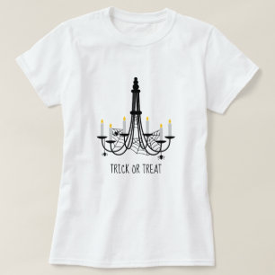 Spider web chandelier Halloween-thema T-shirt