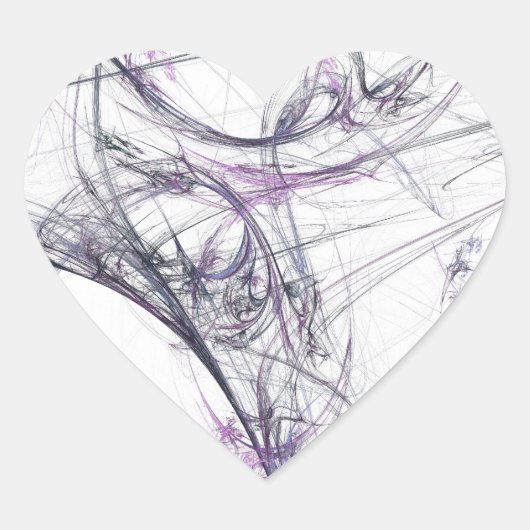 Spider Web Fractal Background Heart Sticker (Voorkant)