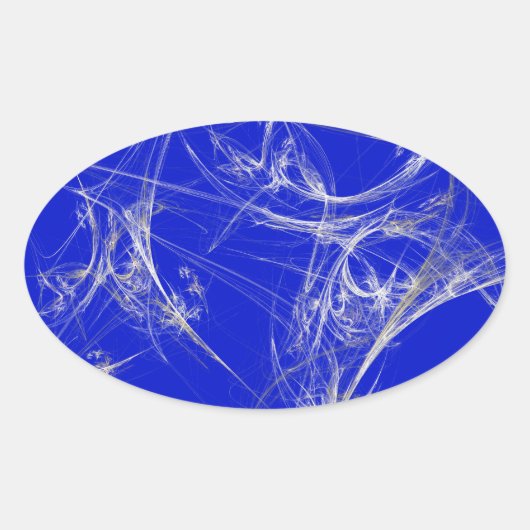 Spider Web Fractal Background Oval Sticker (Voorkant)
