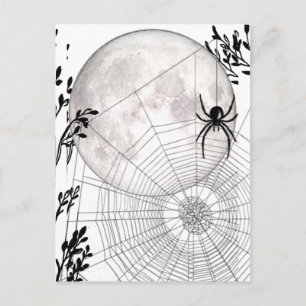 Spider Web, Full Moon, Iconic Gothic, Gothic Gifts Briefkaart
