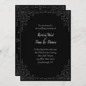 Spider Web Gothic Wedding Invitation Kaart (Voorkant / Achterkant)