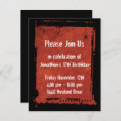 Spider Web Grunge Gothic Birthday Invitations Kaart (Voorkant / Achterkant)