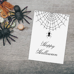 Spider Web Halloween noir blanc carte de vacances