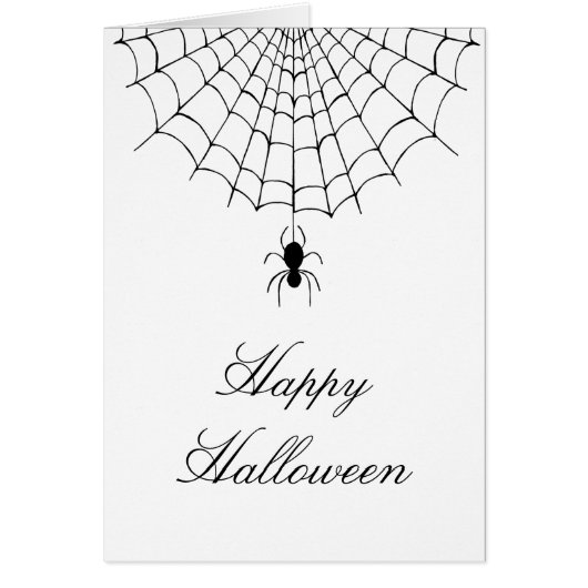 Spider Web Halloween noir blanc carte de vacances (Devant)