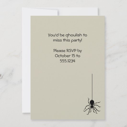 Spider Web Halloween Uitnodiging (Achterkant)