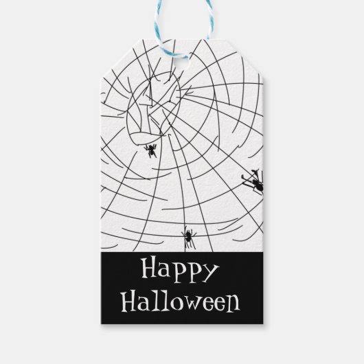 Spider Web Hand Drawn Abstract Design Cadeaulabel (Voorkant)