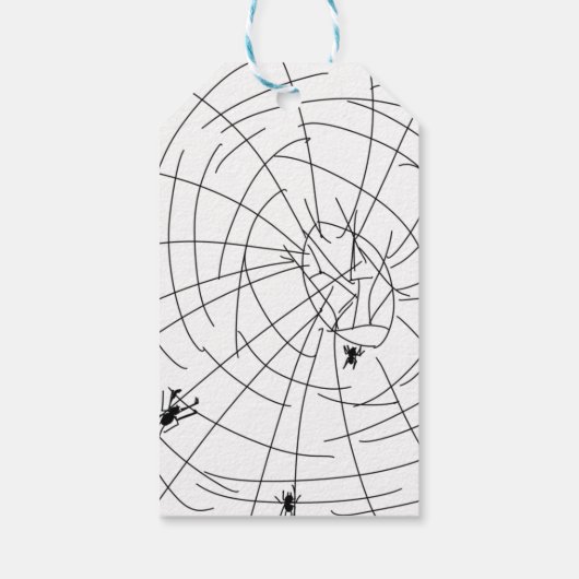 Spider Web Hand Drawn Abstract Design Cadeaulabel (Achterkant)