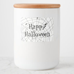 Spider Web Hand Drawn Doodles Voedselcontainer Etiket