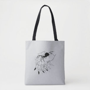 Spider Web & Hand Illustratie Draagtas