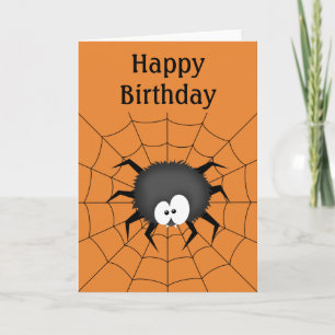 Spider, Web, Happy Birthday Kaart