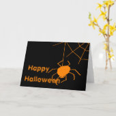 Spider Web Happy Halloween Carte de voeux (Fleur jaune)
