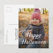 Spider Web Happy Halloween Carte photo (Devant / Derrière)