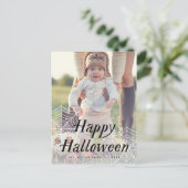 Spider Web Happy Halloween Carte photo (Debout devant)