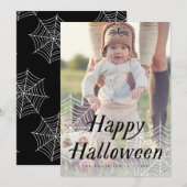 Spider Web Happy Halloween-fotokaart Bedankkaart (Voorkant / Achterkant)