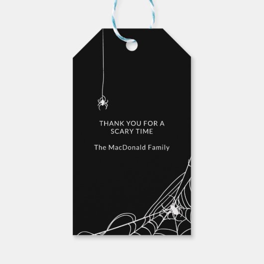 Spider Web Happy Halloween gepersonaliseerd Dank u Cadeaulabel (Achterkant)