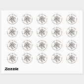 Spider Web Illustratie Halloween Retouradres Ronde Sticker (Vel)