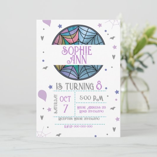 Spider Web Invitation Kaart (Staand voorkant)