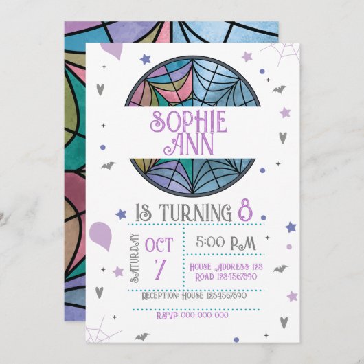 Spider Web Invitation Kaart (Voorkant / Achterkant)