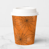Spider Web met Spiders Halloween Paper Cup Papieren Bekers (Achterkant)