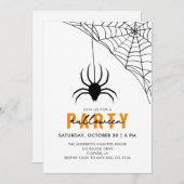 Spider & Web Modern Volwassen Halloween Party Kaart (Voorkant / Achterkant)