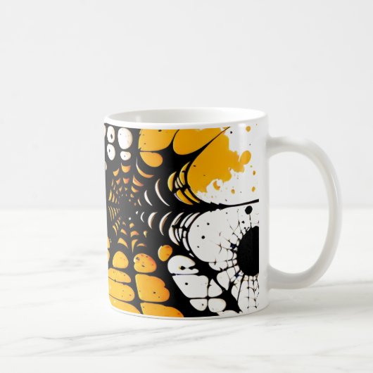 Spider Web Orange et Black Halloween Mug (Droite)