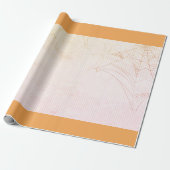 SPIDER WEB ORANJE HALLOW-IN-Wrappapier Cadeaupapier (Uitgerold)