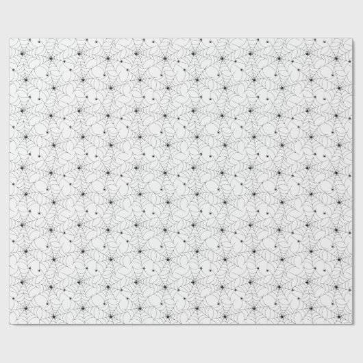 Spider Web Pattern op White Wrapping Paper Cadeaupapier (Vlak)