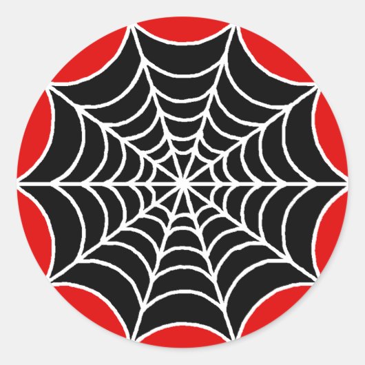 Spider Web Ronde Sticker (Voorkant)