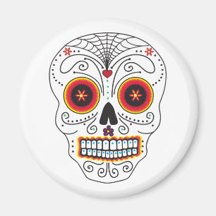 Spider Web Sugar Skull Magnet