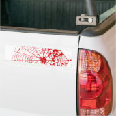 Spider Web The MUSEUM Zazzle Red Web Bumpersticker (Op Truck)