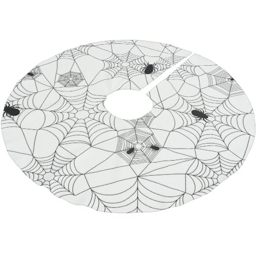 Spider Webs Halloween Pattern Kerstboom Rok (Gekanteld)