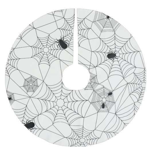 Spider Webs Halloween Pattern Kerstboom Rok (Voorkant)