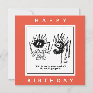 Spider zegt Cartoon "Stick to Webs". Kaart