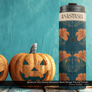 Spiders & Lelies Spooky Halloween Naam  Thermosbeker