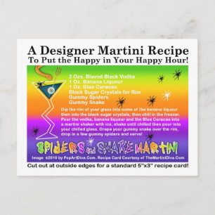 Spiders & Snake Halloween Martini Recept Briefkaar Briefkaart