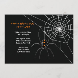 Spider's Web Halloween Uitnodiging