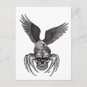 Spiderskull met Eagle Briefkaart